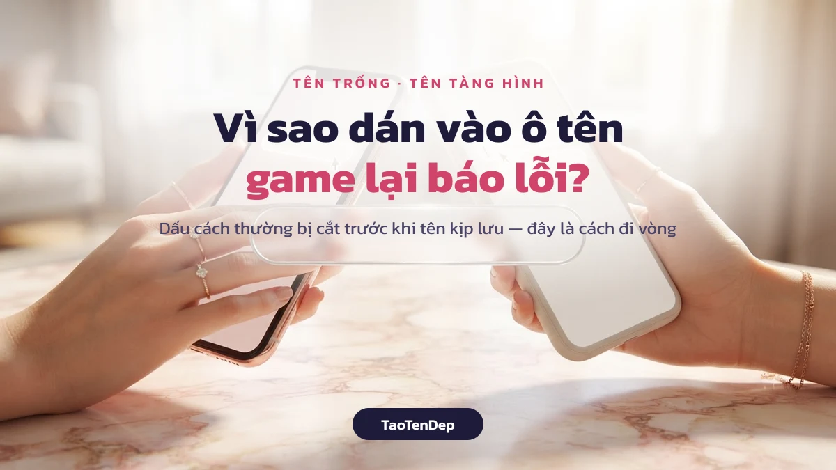 Dán kí tự khoảng trống vào ô tên Free Fire và Liên Quân trên điện thoại